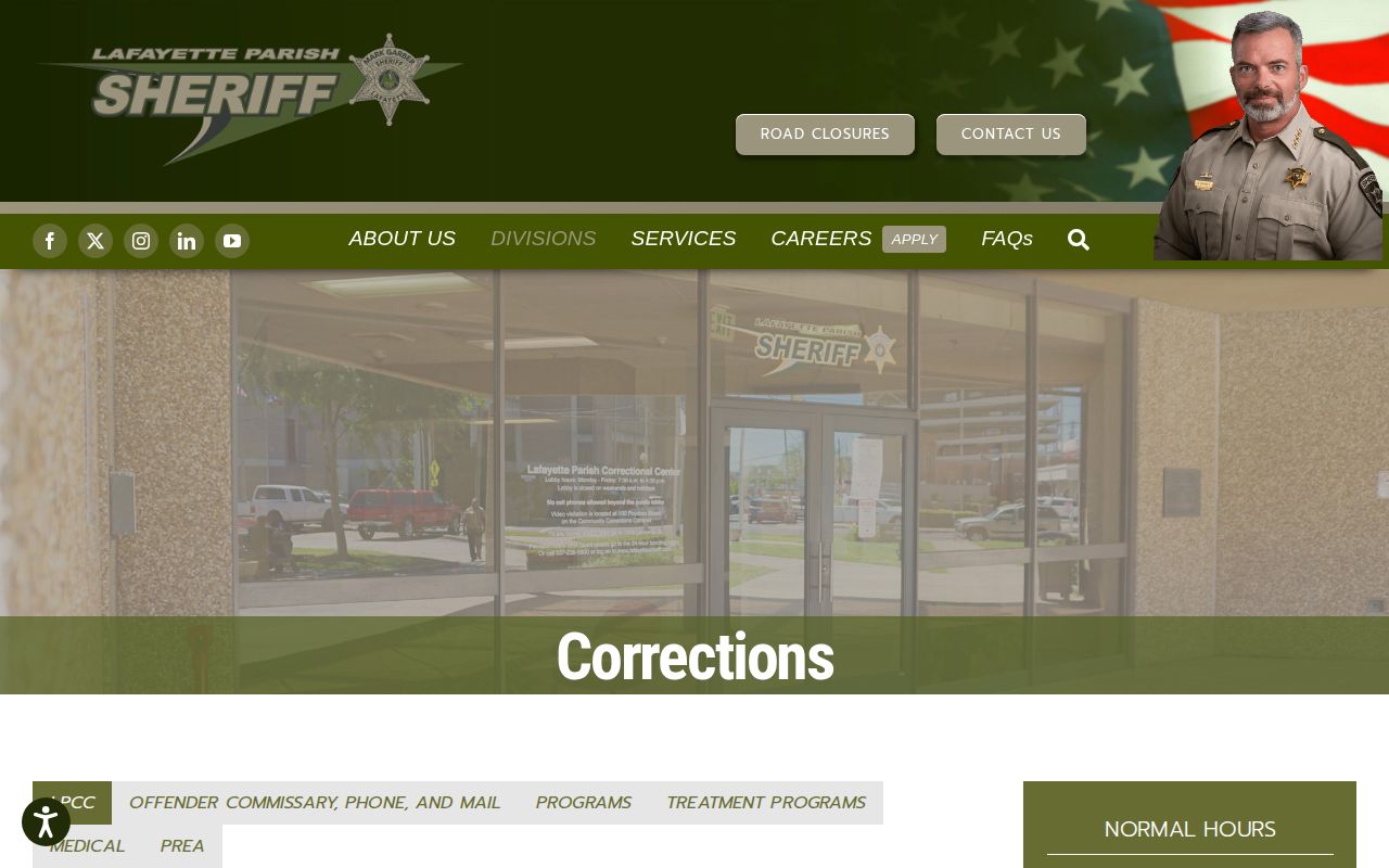 Lafayette Parish Correctional Center release contact and facility information