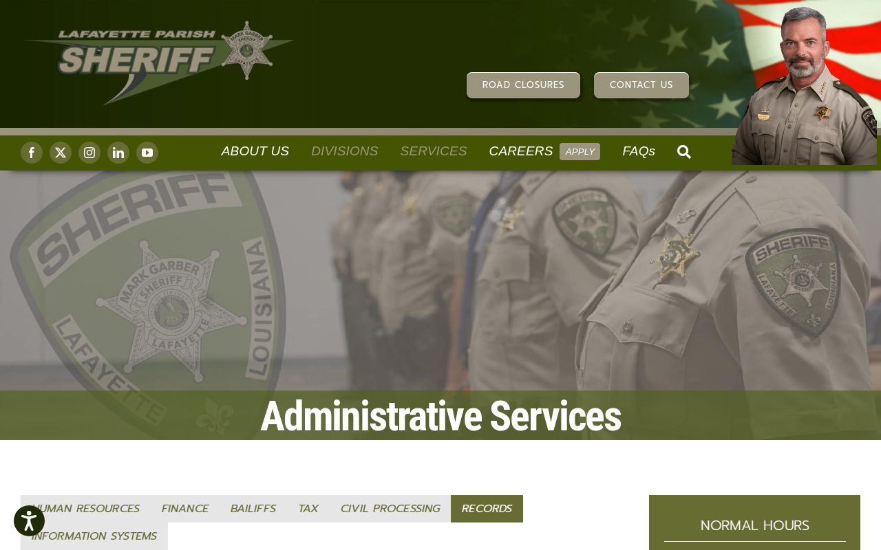 Lafayette Parish release records request and booking photo fee information